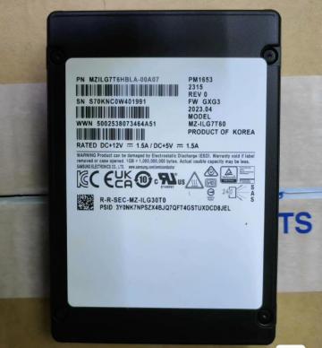 Ổ cứng SSD 7.68TB Samsung PM1653 SAS 24Gbps 2.5 Enterprise - MZILG7T6HBLA-00A07